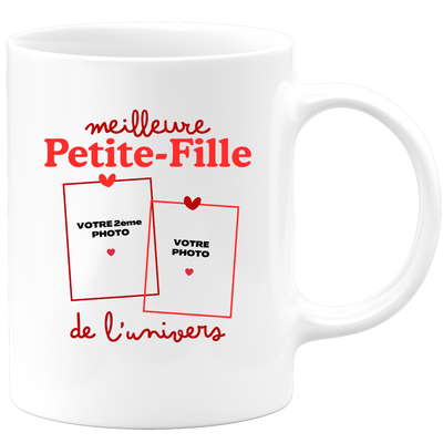 Mug Meilleure Petite-fille de l'univers - Mug personnalisé avec 2 photos famille