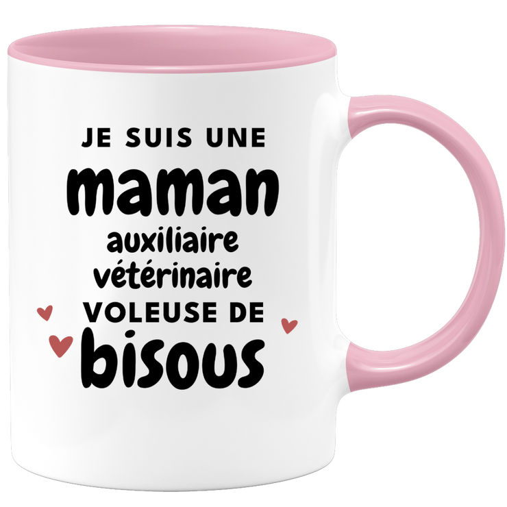 quotedazur - Mug I am a kiss-stealing Veterinary Auxiliary Mom - Original Mother's Day Gift - Gift Idea For Mom Birthday - Gift For Future Mom Birth