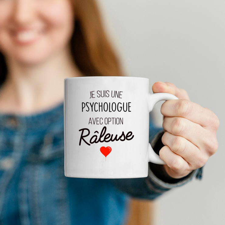 quotedazur - Mug Je Suis Une Psychologue Avec Option Râleuse - Cadeau Idéal Pour Psychologue - Cadeau Personnalisé Pour Femme - Cadeau Original Pour Anniversaire Ou Noël