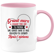 quotedazur - Mug Grand-Mère Nous T'Aimons - Cadeau Pour Grand-Mère Petite-Fille, Petit-Fils, Petits-Enfants, Grands-Enfants - Tasse Pour Mamie - Mémé, Grand-Maman, Grand-Mémé