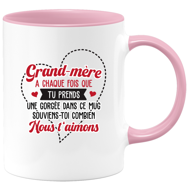 quotedazur - Mug Grand-Mère Nous T'Aimons - Cadeau Pour Grand-Mère Petite-Fille, Petit-Fils, Petits-Enfants, Grands-Enfants - Tasse Pour Mamie - Mémé, Grand-Maman, Grand-Mémé