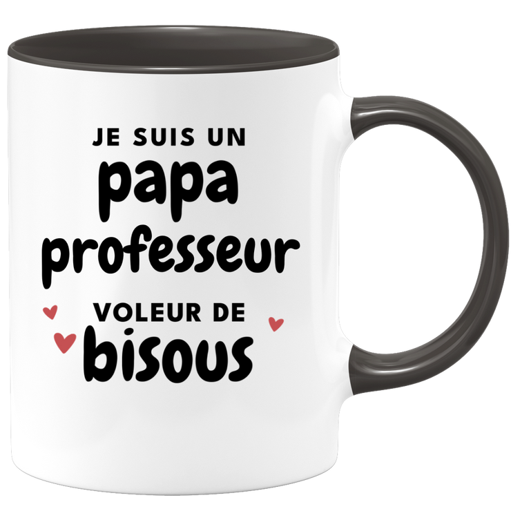 quotedazur - Mug Je Suis Un Papa Professeur Voleur De Bisous - Cadeau Fête Des Pères Original - Idée Cadeau Pour Anniversaire Papa - Cadeau Pour Futur Papa Naissance