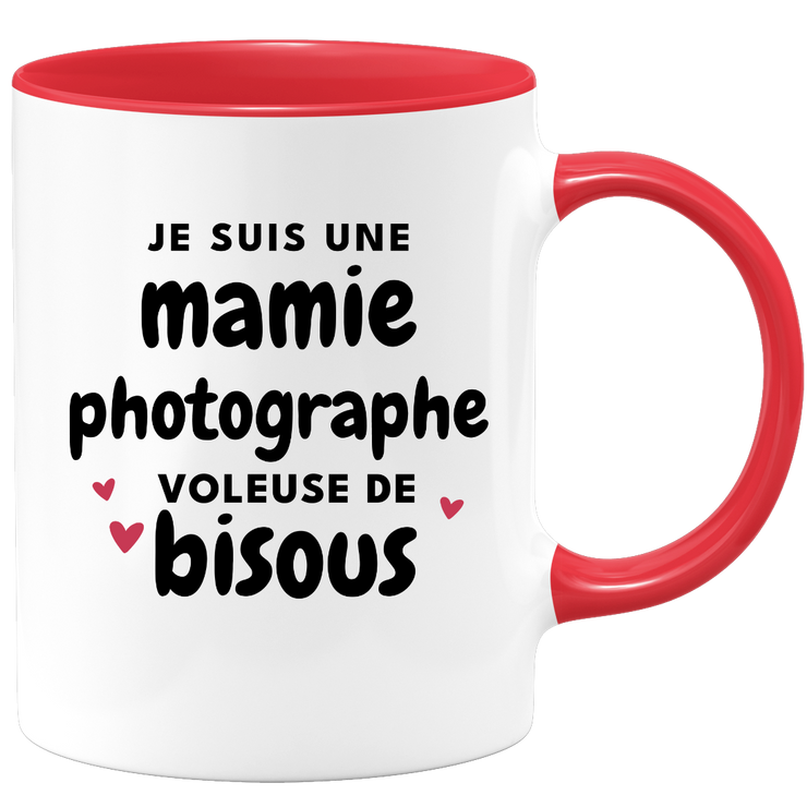quotedazur - Mug Je Suis Une Mamie Photographe Voleuse De Bisous - Cadeau Fête Des Grand Mères Original - Idée Cadeau Pour Anniversaire Mémé Photographie - Cadeau Future Mamy Naissance