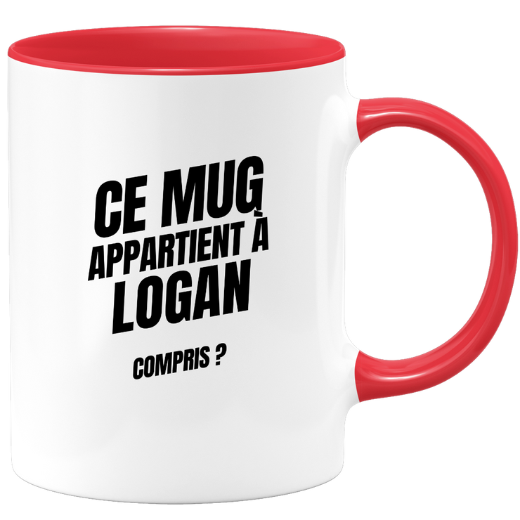 Mug Ce mug appartient à Logan, compris ?