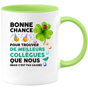 quotedazur - Mug Bonne Chance Pour Trouver De Meilleurs Collègues Que Nous - Cadeau Départ Homme, Femme, Chef, Stagiaire, Départ Retraite, Merci, Remerciement - Idée Cadeau Humour