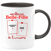 Mug Meilleure Belle-fille de l'univers - Mug personnalisé avec 2 photos famille