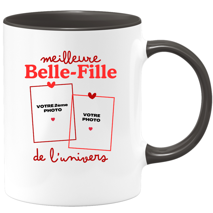 Mug Meilleure Belle-fille de l'univers - Mug personnalisé avec 2 photos famille