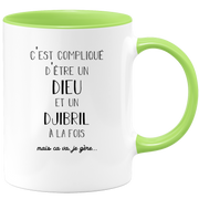quotedazur - Mug Compliqué D'Être Un Dieu Et Un Djibril Mais Ça Va Je Gère - Cadeau Humour Prénom - Idée Cadeau Famille Saint Valentin - Tasse Prénom Djibril