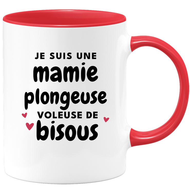quotedazur - Mug Je Suis Une Mamie Plongeuse Voleuse De Bisous - Cadeau Fête Des Grand Mères Original - Idée Cadeau Pour Anniversaire Mémé Plongée - Cadeau Future Mamy Naissance