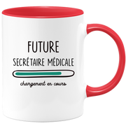 quotedazur - Mug Future Secretaire medicale Chargement En Cours - Cadeau Humour Promotion Travail - Idée Cadeau Départ Collègue - Tasse Chef Secretaire medicale - Idéal Pour Noël Au Bureau