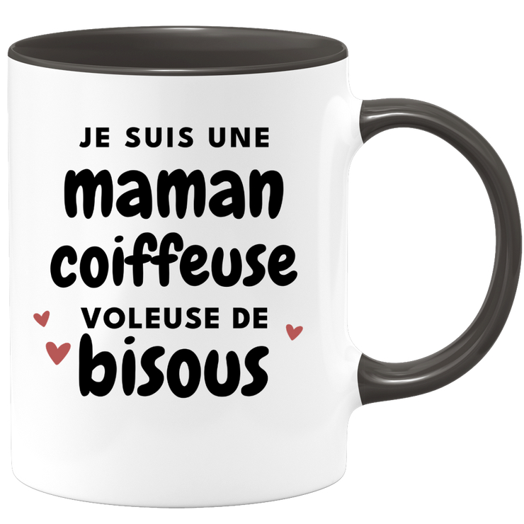 quotedazur - Mug Je Suis Une Maman Coiffeuse Voleuse De Bisous - Cadeau Fête Des Mères Original - Idée Cadeau Pour Anniversaire Maman - Cadeau Pour Future Maman Naissance