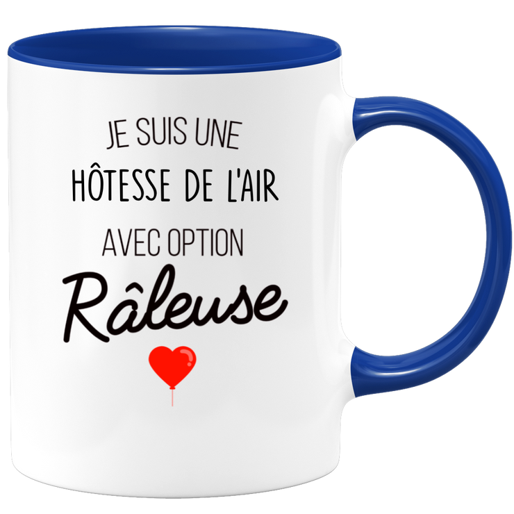 quotedazur - Mug Je Suis Une Hôtesse De L'Air Avec Option Râleuse - Cadeau Idéal Pour Hôtesse De L'Air - Cadeau Personnalisé Pour Femme - Cadeau Original Pour Anniversaire Ou Noël