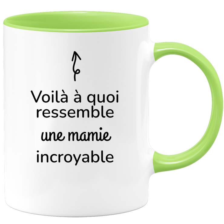 quotedazur - Mug Voilà À Quoi Ressemble Une Mamie Incroyable - Cadeau Pour Mamie - Cadeau Personnalisé Pour Femme - Cadeau Original Anniversaire Ou Noël