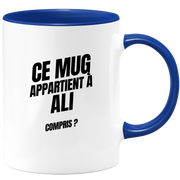 Mug Ce mug appartient à Ali, compris ?