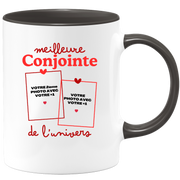 Mug Meilleure Conjointe de l'univers - Mug personnalisé avec 2 photos couple