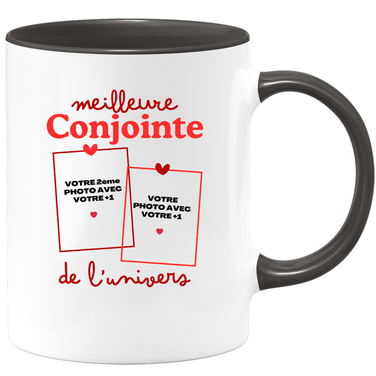 Mug Meilleure Conjointe de l'univers - Mug personnalisé avec 2 photos couple