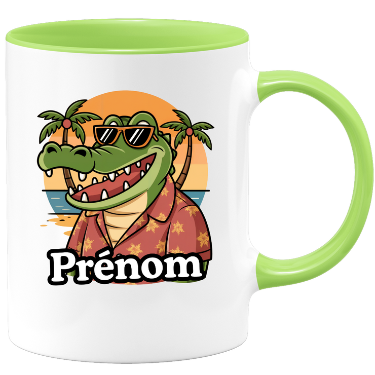 Mug Crocodile Retraité Personnalisé - Personnalisable Ajoutez un Prénom