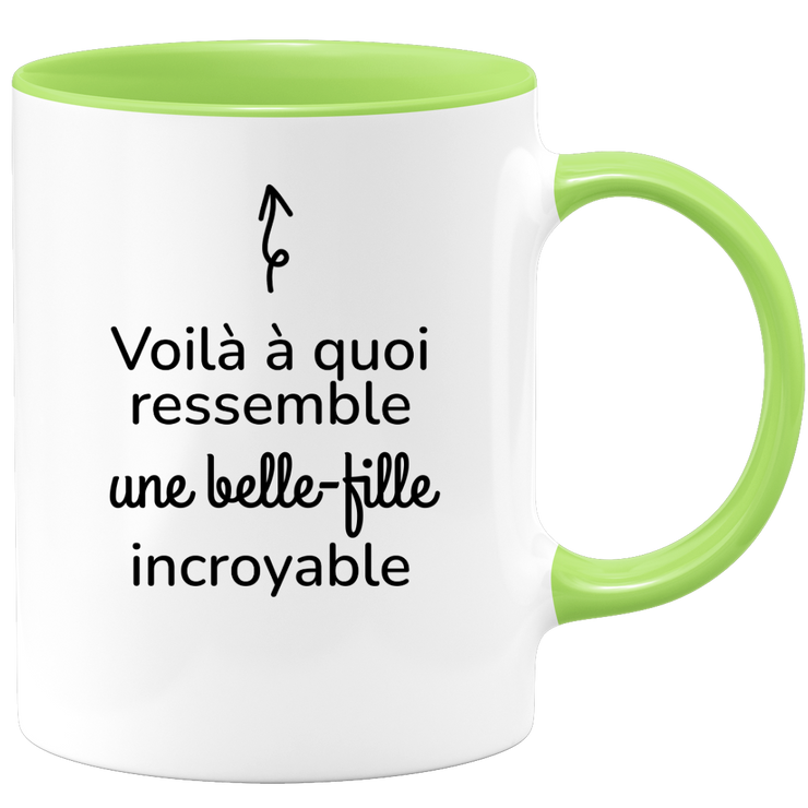 quotedazur - Mug Voilà À Quoi Ressemble Une Belle-fille Incroyable - Cadeau Pour Belle-fille - Cadeau Personnalisé Pour Femme - Cadeau Original Anniversaire Ou Noël