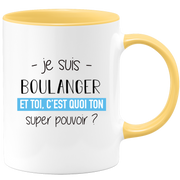 quotedazur - Mug Je Suis Boulanger Et Toi C'est Quoi Ton Super Pouvoir - Cadeau Humour Travail - Idée Cadeau Départ Collègue - Tasse Chef Boulanger - Idéal Pour Noël Au Bureau