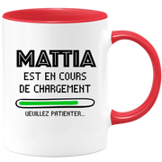 quotedazur - Mug Mattia Est En Cours De Chargement Veuillez Patienter - Cadeau Mattia Prénom Homme Personnalisé - Cadeau Annniversaire Noël Adolescent Collègue