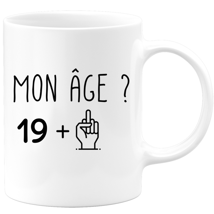 quotedazur Idée Cadeau 20 ans Homme Femme - Cadeau Anniversaire Vingt Ans - Idée Cadeau Original, Humour, Drôle, Rigolo, Fun - Mug Tasse Café Thé