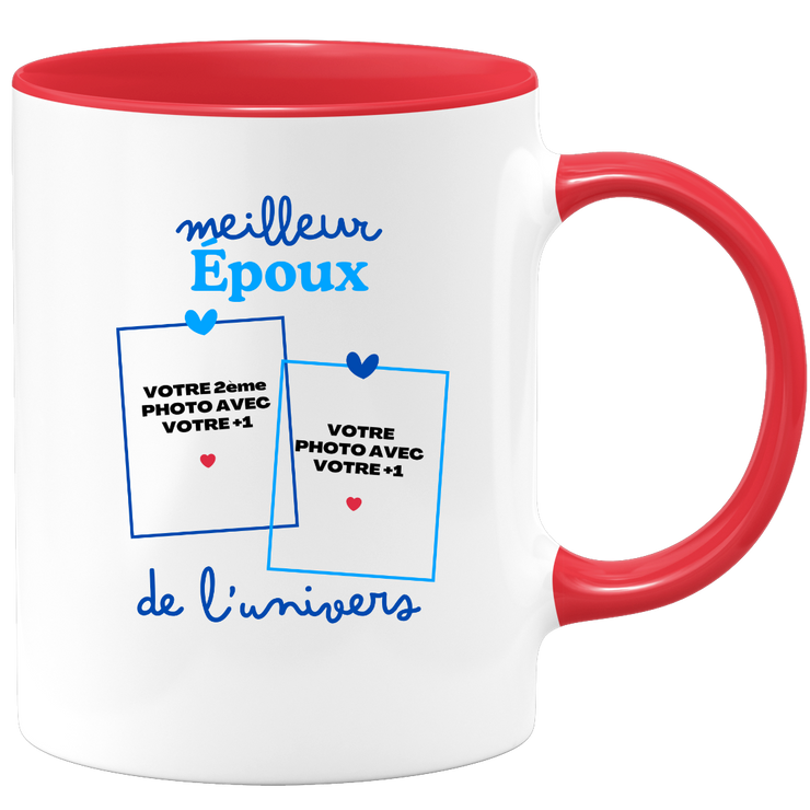 Mug Meilleur Époux de l'univers - Mug personnalisé avec 2 photos couple
