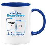 Mug Meilleur Beau-frère de l'univers - Mug personnalisé avec 2 photos famille
