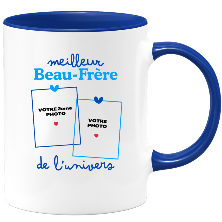 Mug Meilleur Beau-frère de l'univers - Mug personnalisé avec 2 photos famille