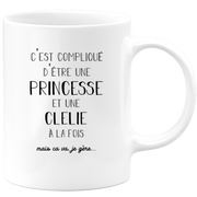 quotedazur - Mug Prénom Clelie Compliqué D'Être Une Princesse Et Une Clelie Mais Ca Va Je Gère - Cadeau Humour Prénom - Idée Cadeau  Saint Valentin - Tasse Prénom Clelie - Idéal Pour Noël