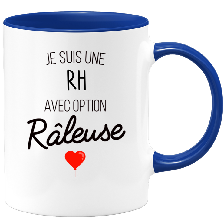 quotedazur - Mug Je Suis Une RH Avec Option Râleuse - Cadeau Idéal Pour RH - Cadeau Personnalisé Pour Femme - Cadeau Original Pour Anniversaire Ou Noël