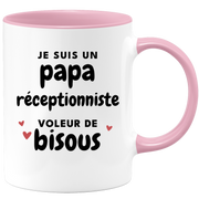 quotedazur - Mug I Am A Receptionist Dad Who Steals Kisses - Original Father's Day Gift - Gift Idea For Dad Birthday - Gift For Future Dad Birth