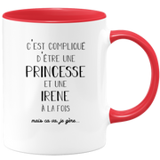 quotedazur - Mug Prénom Irene Compliqué D'Être Une Princesse Et Une Irene Mais Ca Va Je Gère - Cadeau Humour Prénom - Idée Cadeau  Saint Valentin - Tasse Prénom Irene - Idéal Pour Noël