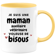 quotedazur - Mug I am a kiss-stealing Veterinary Auxiliary Mom - Original Mother's Day Gift - Gift Idea For Mom Birthday - Gift For Future Mom Birth