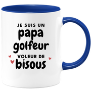 quotedazur - Mug Je Suis Un Papa Golfeur Voleur De Bisous - Cadeau Fête Des Pères Original - Idée Cadeau Pour Anniversaire Papa - Cadeau Pour Futur Papa Naissance