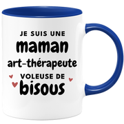 quotedazur - Mug I am a kiss-stealing Art Therapist Mom - Original Mother's Day Gift - Gift Idea For Mom Birthday - Gift For Future Mom Birth