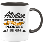 quotedazur - Mug Cette Personne Peut Parler De Plongée À Tout Moment - Cadeau Humour Sport - Idée Cadeau Original     - Tasse Plongée - Anniversaire Ou Noël