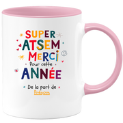 Mug Super Atsem, Merci pour cette année, De la part de prénom  - Mug personnalisé