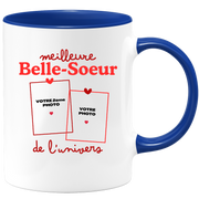 Mug Meilleure Belle-soeur de l'univers - Mug personnalisé avec 2 photos famille
