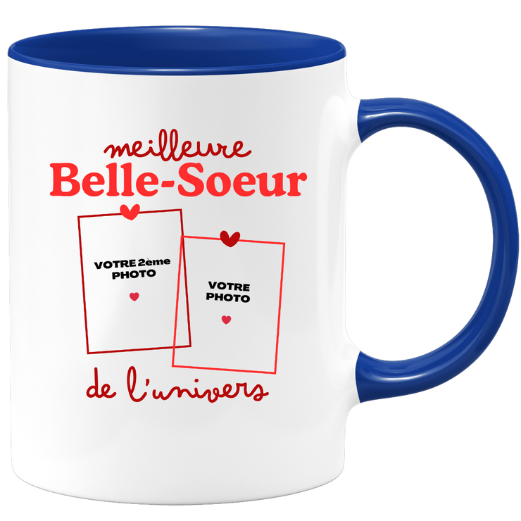 Mug Meilleure Belle-soeur de l'univers - Mug personnalisé avec 2 photos famille