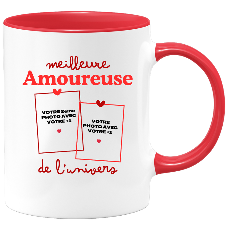 Mug Meilleure Amoureuse de l'univers - Mug personnalisé avec 2 photos couple