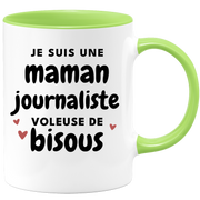 quotedazur - Mug Je Suis Une Maman Journaliste Voleuse De Bisous - Cadeau Fête Des Mères Original - Idée Cadeau Pour Anniversaire Maman - Cadeau Pour Future Maman Naissance