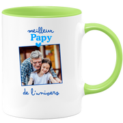 Mug Meilleur papy de l'univers - Mug personnalisé avec photo famille