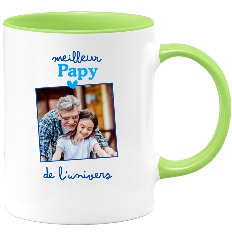 Mug Meilleur papy de l'univers - Mug personnalisé avec photo famille
