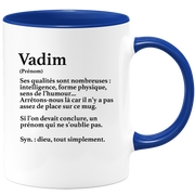 quotedazur - Mug Définition Prénom Vadim Dieu Tout Simplement - Cadeau Humour Prénom - Idée Cadeau Famille Saint Valentin - Tasse Prénom Vadim