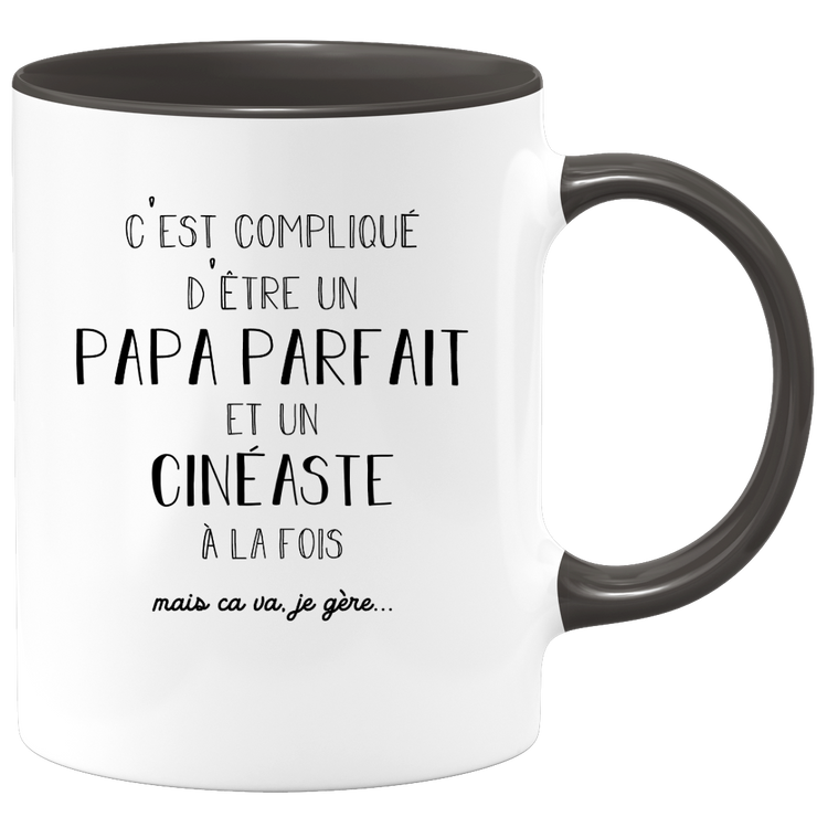 quotedazur - Mug Papa Parfait Et Cineaste A La Fois Mais Je Gère - Tasse Cadeau Papa Fête Des Pères Anniversaire - Cadeau Pour Jeune Ou Futur Papa Suite À Une Naissance