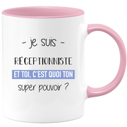 Receptionist super power mug - gift woman receptionist funny humor ideal for birthday