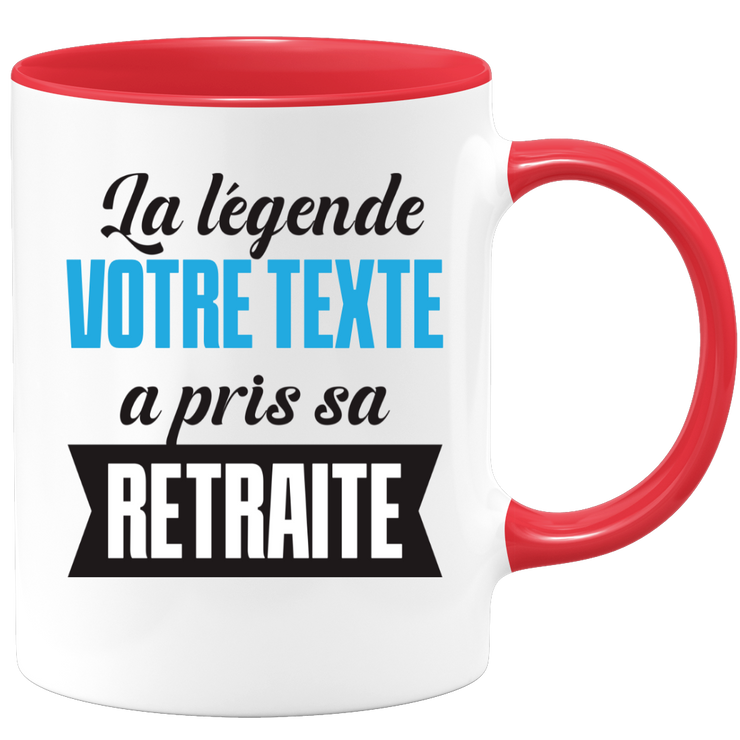 Mug personnalisable La Légende a pris sa retraite