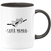 quotedazur - Mug Super Maman Super Héroïne - Cadeau Maman Original - Idée Cadeau Pour Anniversaire Ou Fête Des Mères - Tasse Pour Jeune Ou Future Maman Suite À Une Naissance