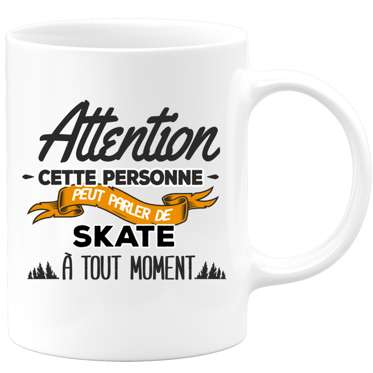 quotedazur - Mug Cette Personne Peut Parler De Skate À Tout Moment - Cadeau Humour Sport - Idée Cadeau Original Skater Skateuse - Tasse Skate - Anniversaire Ou Noël