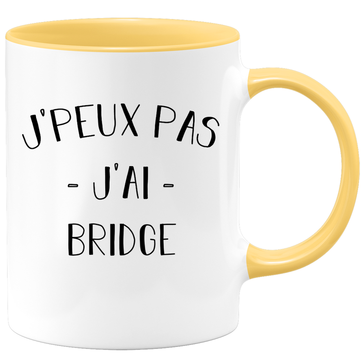quotedazur - Mug Je Peux Pas J'ai Bridge - Cadeau Humour Sport - Idée Cadeau Original - Tasse Bridge - Idéal Pour Anniversaire Ou Noël